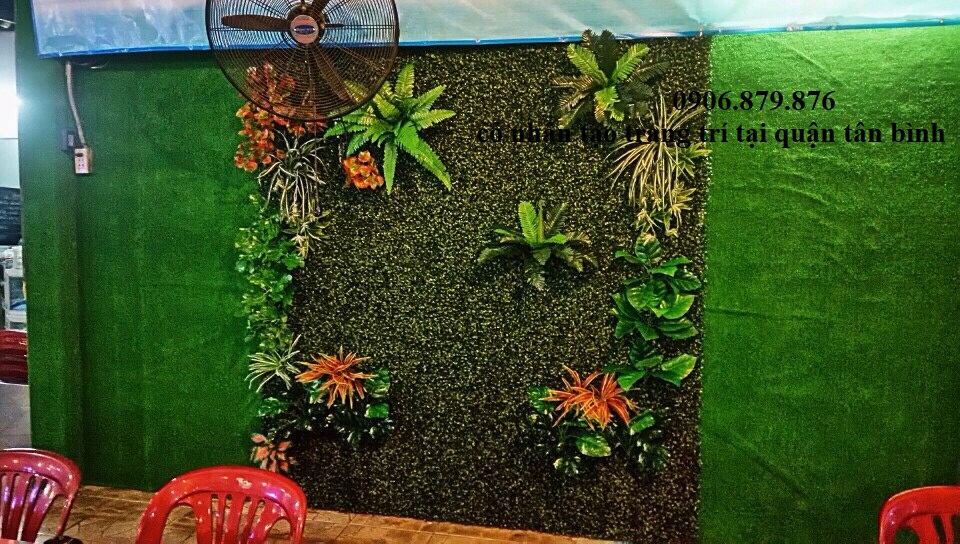 Thi công cỏ nhân tạo dán tường tại tân bình, cỏ nhân tạo dán tường tân bình